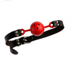   Loveshop Кляп из экокожи Loveshop Latex BREATHABLE BALL GAG BLACK/RED (F61429)