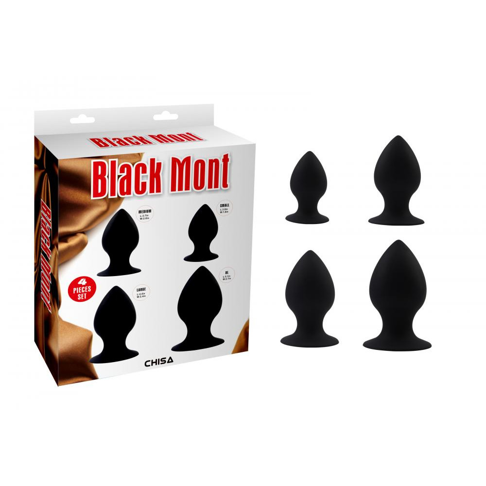 Chisa Novelties Набор анальных пробок Chisa Black Mont Fullness Anal Stuffer Set (CH58325) - зображення 1