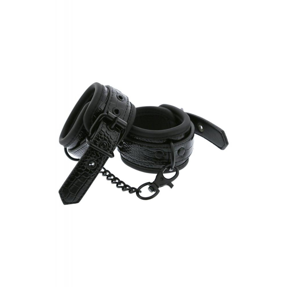 Dream toys Наручники BLAZE LUXURY HANDCUFF CROCO BLACK (DT21866) - зображення 1