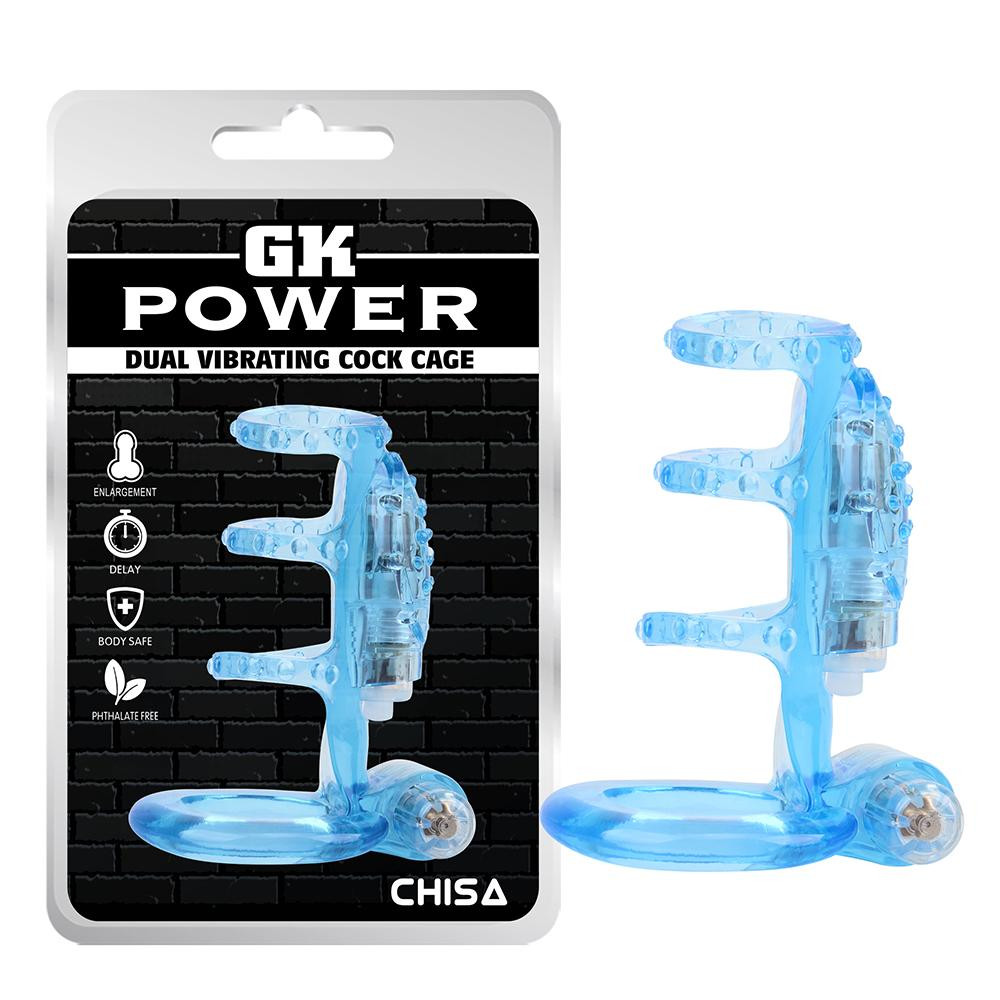 Chisa Novelties GK Power Dual Vibrating Cock Cage Blue (57339/CN-461657339) - зображення 1