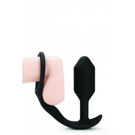   B-Vibe Snug & Tug , силіконова, чорна (BV-018 BLK)