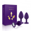 Rianne S Booty Plug Set Purple, диаметр 2,7см, 3,5см, 4,1см (SO3908) - зображення 1