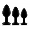 Rianne S Booty Plug Set Black, диаметр 2,7см, 3,5см, 4,1см (SO3889) - зображення 4