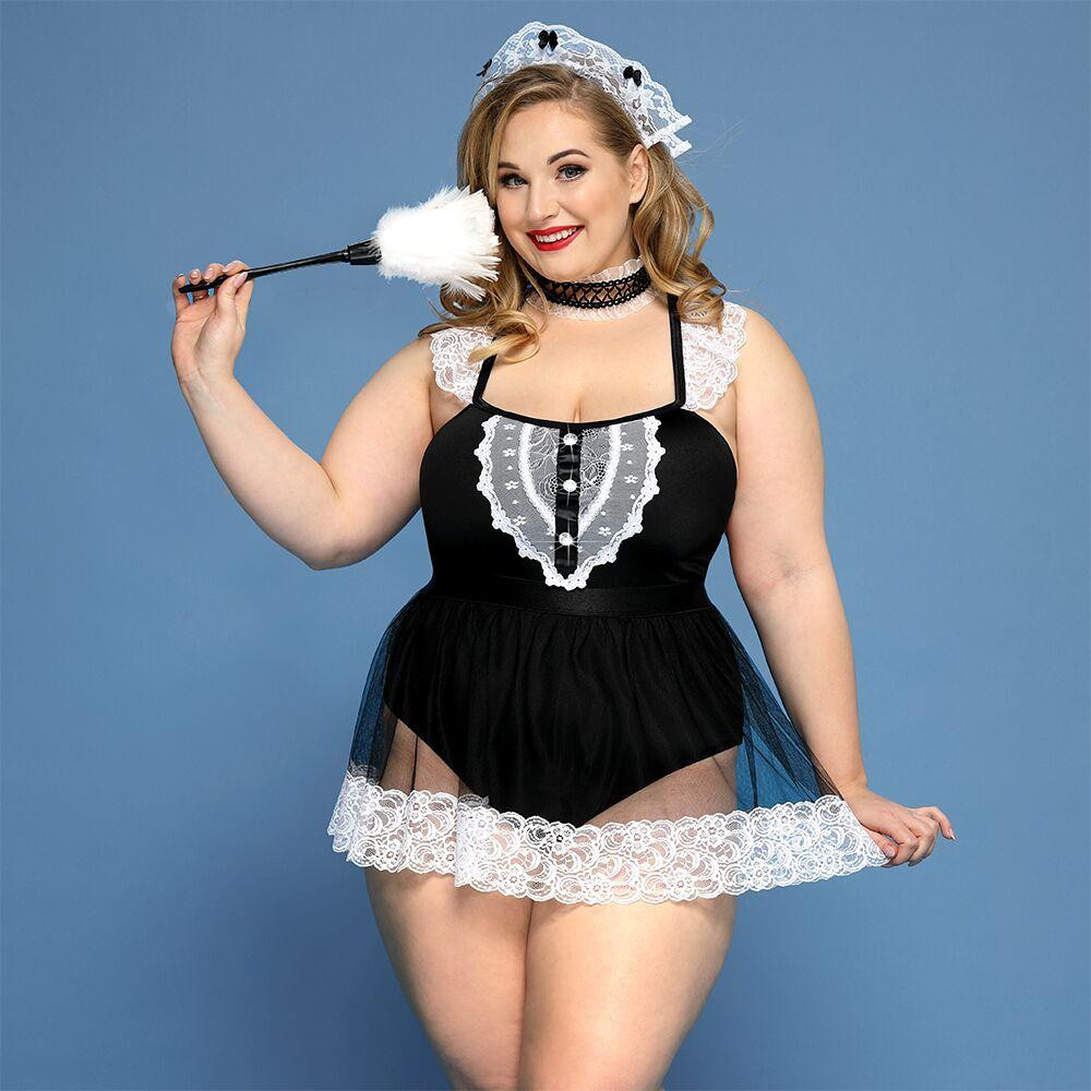 JSY Sexy Lingerie Еротичний костюм покоївки  P91103 Plus Size (SO8375) - зображення 1