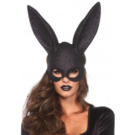   Leg Avenue Виблискуюча маска кролика  Glitter masquerade rabbit mask Black (SO8604)