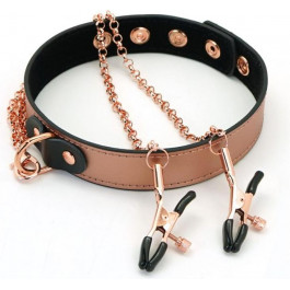   Liebe Seele Rose Gold Memory Collar with Nipple Clamps (SO9495)