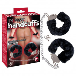   You2Toys Наручники Bigger Furry Handcuffs, 6 - 12 см, чорні (YT520853)