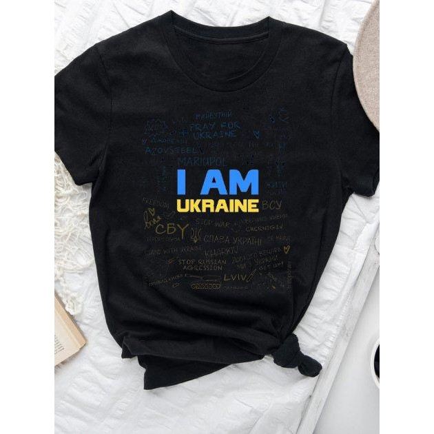 Love&Live Футболка жіноча  I am Ukrainian UA LLP03796 S Чорна (LL2000000467917) - зображення 1