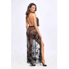 Noir Handmade F312 Divinity long flocked mesh dress with open back Вlack, 3XL (SX0314) - зображення 2