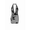 Noir Handmade F313 Mythos mini flocked mesh dress with jewelry rhinestone chain Вlack, M (SX0316) - зображення 5