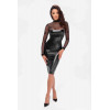 Noir Handmade Сукня  F310 Sublime wetlook and flocked mesh midi dress Вlack, S (SX0297) - зображення 3