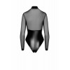 Noir Handmade Боді  F321 Edge wetlook and mesh body with rings Black, XXL - зображення 8