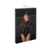 Noir Handmade Боді  F321 Edge wetlook and mesh body with rings Black, XXL - зображення 9