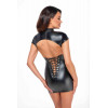 Noir Handmade F309 Fantasy wetlook mini dress with lace up back XL (SX0294) - зображення 3