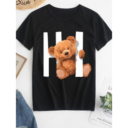   Love&Live Футболка жіноча  Hi! I'm a bear LLP03351 2XL Чорна (LL2000000444086)