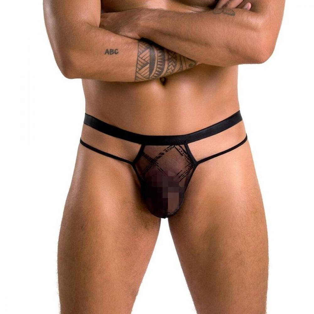 Passion 029 THONG COLLIN black S/M (SO7559) - зображення 1