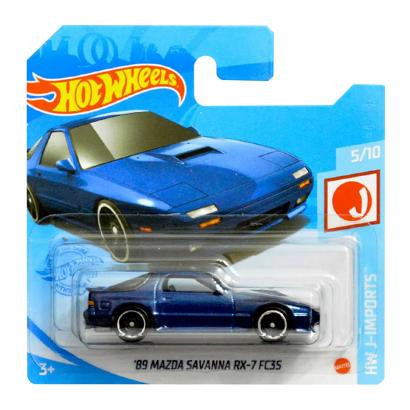 Hot Wheels 89 Mazda Savanna RX-7 FC3S J-Imports 1:64 GTC10 Dark Blue - зображення 1