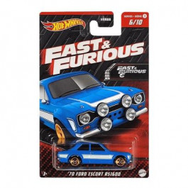   Hot Wheels 70 Ford Escort RS1600 Fast & Furious 1:64 HNR96 Blue