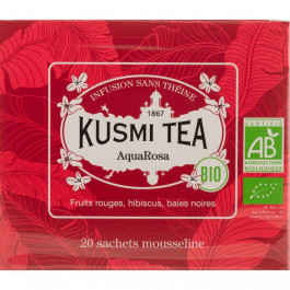   Kusmi Tea Чай травяной  AquaRosa органический 20 пакетиков х 2 г (3585810082851)