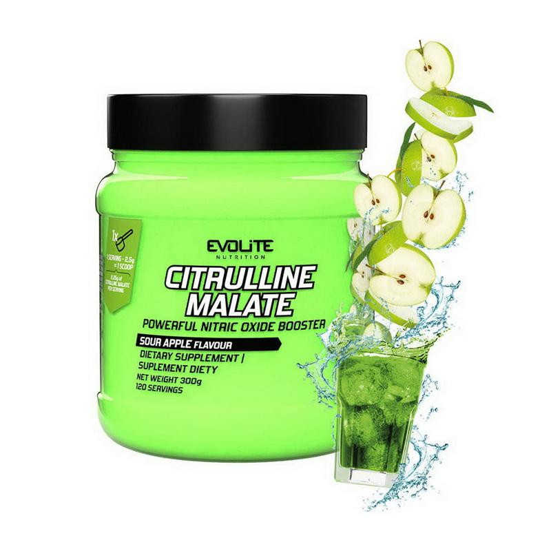 Evolite Nutrition Citrulline Malate 300 g /120 servings/ Sour Apple - зображення 1