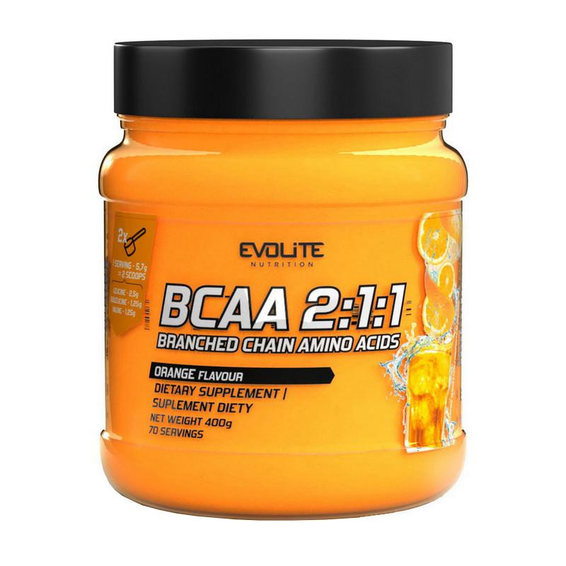 Evolite Nutrition BCAA 2:1:1 400 g /70 servings/ Orange - зображення 1