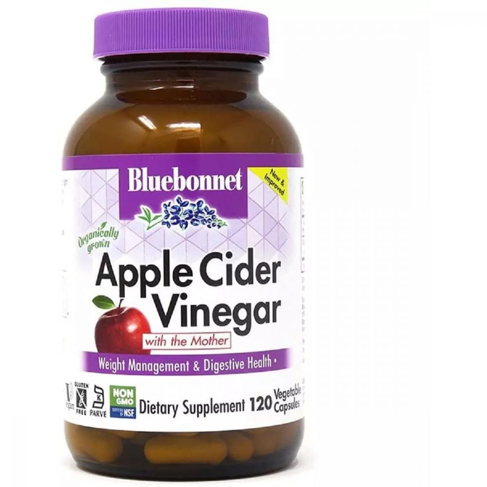 Bluebonnet Nutrition Яблучний оцет, Apple cider vinegar, , 120 вегетаріанських капсул - зображення 1