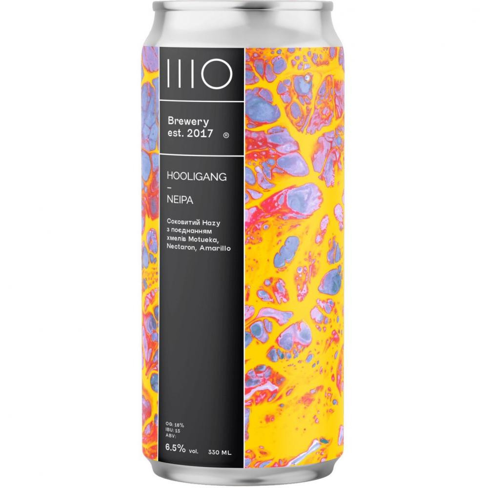 IIIO Brewery Пиво  Hooligang Neipa світле нефільтроване з/б, 0.33 л (4820243770791) - зображення 1