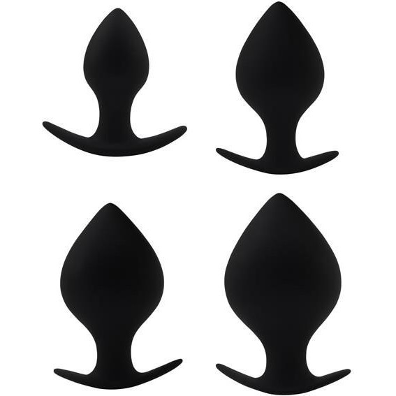 Chisa Novelties Набор из 4 анальных пробок Black Mont Renegade Spade Plug Kit, черный (759746568359) - зображення 1