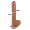 LoveToy Sliding-Skin Dual Layer Dong 9" Brown (6452LVTOY1022) - зображення 3