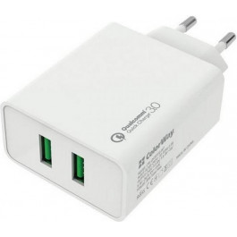   ColorWay 2 USB Quick Charge 3.0 (36W) White (CW-CHS017Q-WT)