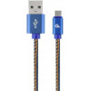 Cablexpert Premium Denim Micro-USB Blue 2m (CC-USB2J-AMMBM-2M-BL) - зображення 1