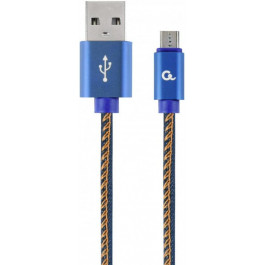   Cablexpert Premium Denim Micro-USB Blue 2m (CC-USB2J-AMMBM-2M-BL)