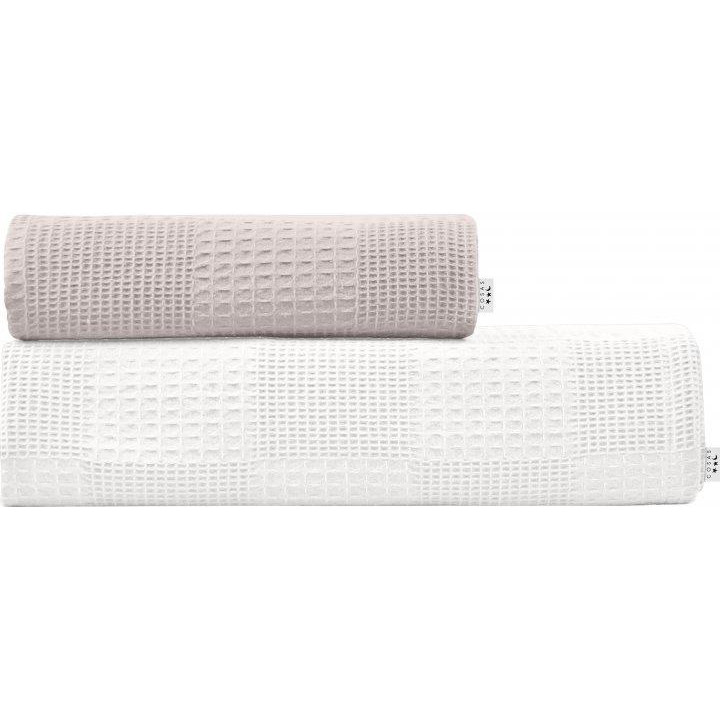 COSAS Набір рушників  Set Towel Squares Coffe 95х130 см + Squares White 75х130 см (4822052070710) - зображення 1