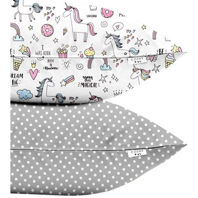 COSAS Набір наволочок  Set Pillow Unicorn Sweet Dots Grey 50х70 2 шт. (4822052043332) - зображення 1