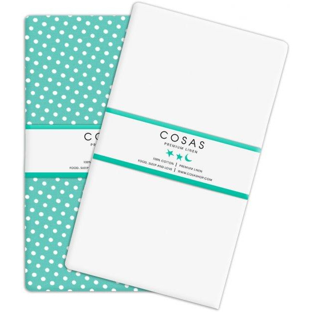 COSAS Набор простыней Set Sheet Drop Mint White 155х240 2 шт (4822052024164) - зображення 1