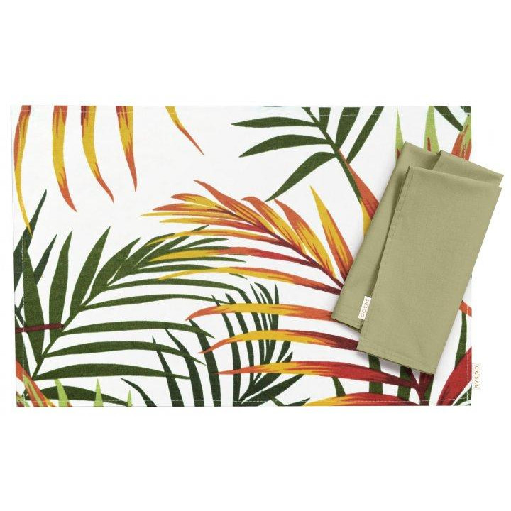 COSAS Серветки  Foliage Color Olive 30х30 см 4 шт, 30x42 см 4 шт (4822052071724) - зображення 1