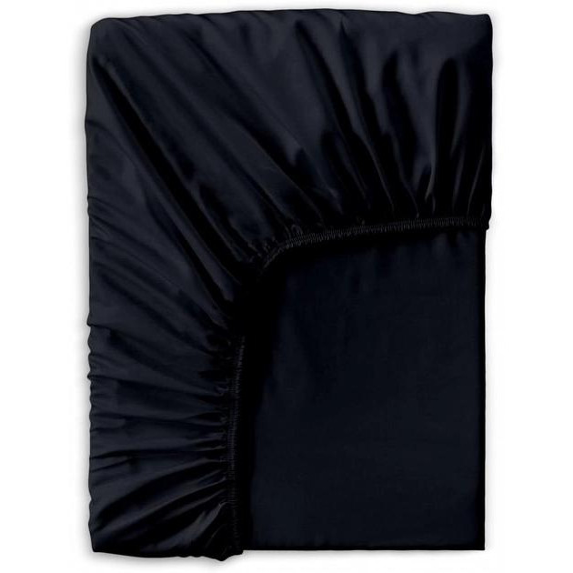 COSAS Простирадло на гумці  сатин Black Satin Чорний 160x200 + 25 см (4822052206171) - зображення 1