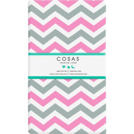   COSAS COSAS Простыня на резинке ZIGZAG GREY ROSE 90х200х20 см (4822052055465)