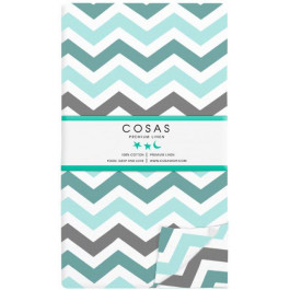   COSAS COSAS Простыня на резинке ZIGZAG MINT GREY 90х200х20 см (4822052055083)