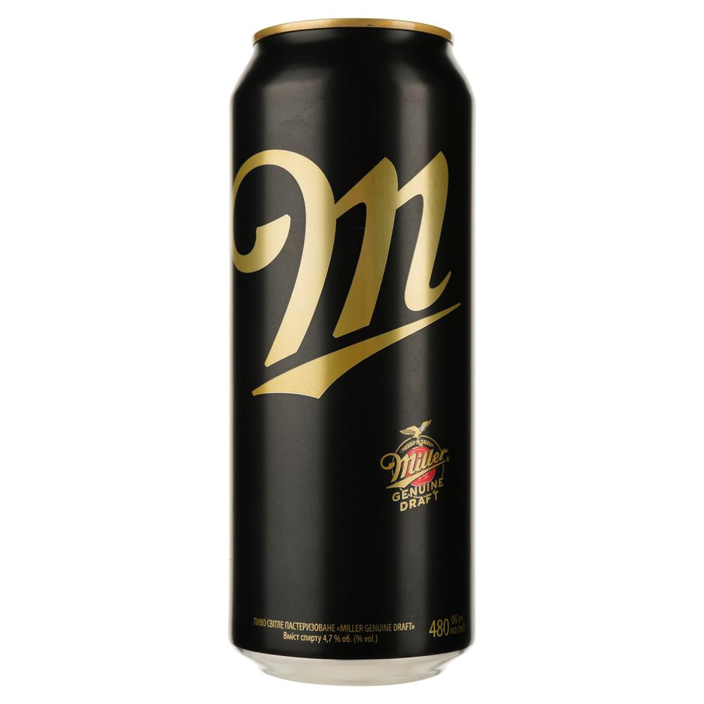 Miller Пиво  Genuine Draft світле фільтроване, 4.7%, 0.48 л (4820250942785) - зображення 1