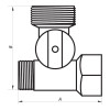 NOLF Кран для подключения сантехприборов 1/2Mx3/4Mx1/2F (NF.1110)  (NF2971) - зображення 2