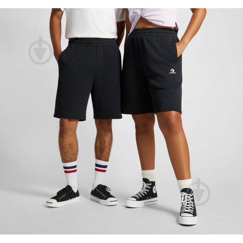 Converse Чорні чоловічі шорти  STANDARD FIT WEARERS LEFT STAR CHEV EMB SHORT con10023875-001 - зображення 1