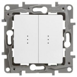   Legrand 672216 Etika Выключатель автомат.клеммы 2-клавишный с подсветкой