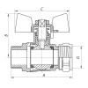 KOER Кран шаровый  WING 16x1/2F (KR.352) (LL1655) - зображення 2