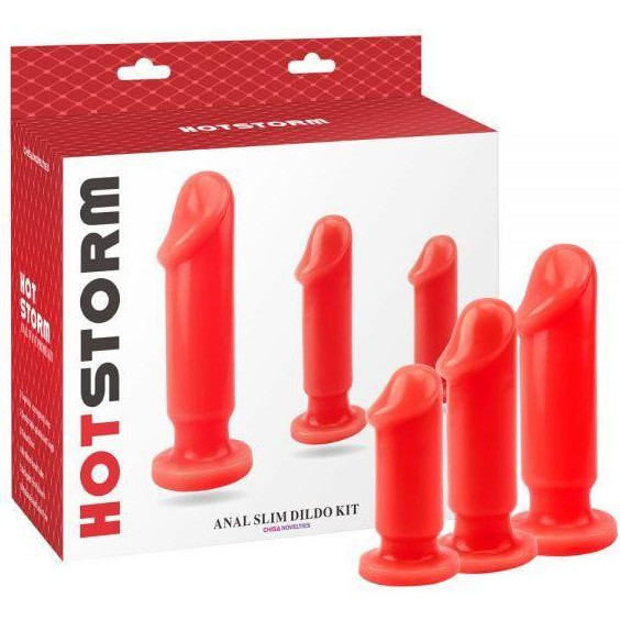 Chisa Novelties Набор анальных пробок Hot Storm Anal Slim Dildo Kit красный 3 шт (CH26831) - зображення 1