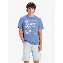   Levi's Футболка чоловіча бавовняна  Ss Relaxed Fit Tee  Palm Woodblock 16143-1383 M Синя (5401128786671)