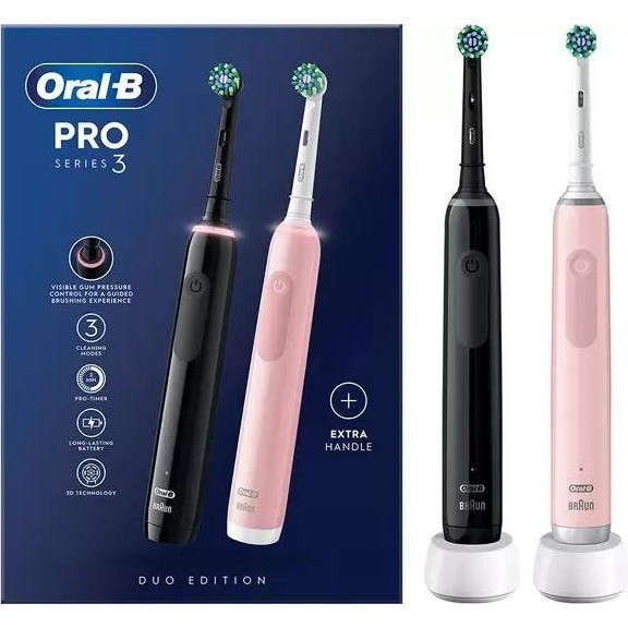 Oral-B D505 PRO 3 3900 Black + Pink 3 насадки - зображення 1