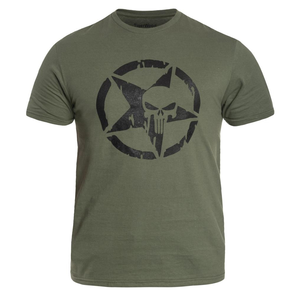 TigerWood Футболка T-Shirt  Punisher Military - Olive L - зображення 1