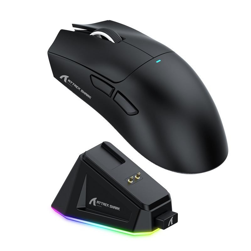 ATTACK SHARK X11 Wireless Gaming Mouse with Charging Dock Black - зображення 1