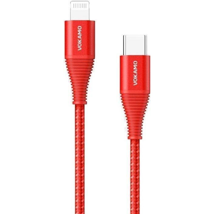 VOKAMO Luxlink Series Type-C to Lightning Red 1.2m (VKM20055) - зображення 1